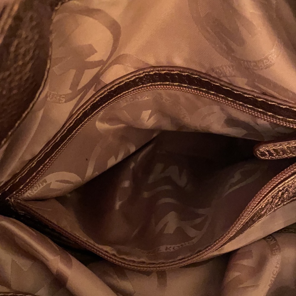 Authentic Michael Kors Metallic Copper Soft Leather Shoulder Bag Purse - Picture 9 of 15